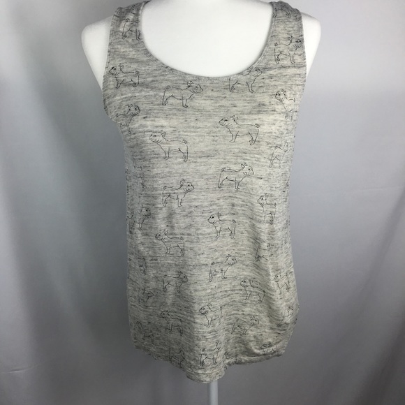 Artisan Ny Tops - Artisan Ny French Bull Dog Print Tank Sz Xs linen